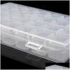 Watch Boxes & Cases Watch Boxes Cases Slots Clear Plastic Empty Nail Art Decoration Storage Case Box Glitter Rhinestone Beads Accessor Dhlgl