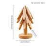 Koppar Saucers Creative Wood Tree Shape Coasters Tabletten Mat Tekanna Trivet Mat Christmas Heat Isolation Mat Kök Bordbidrag Skål Mattor 231206