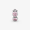 New Arrival 100% 925 Sterling Silver Pink Magnolia Spacer Charm Fit Original European Charm Bracelet Fashion Jewelry Accessories260v