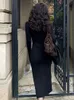 Urban Seksowne sukienki Vintage z długim rękawem sukienki Kobiety jesień seksowna w szpic w szyku w szyku elegancka szczupła impreza lady midi sukienki 231206