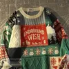 Herrtröjor American Cute Twist Christmas Long Sleeve Sweater för män och kvinnor Y2K Street Autumn Winter Fashion Loose Pullover 231205