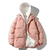 Mens Down Parkas Winter Warm Jacket Street Fashion Parka hoodie tjock koreansk lös kappa Kvinnstil 231206