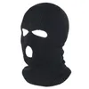 Fietsen Caps Maskers Pure Kleur Volgelaatsmasker 3 Gat Bivakmuts Gebreide Winter Ski Warmer Sjaal Outdoor275e