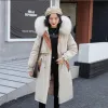 Nuovi parka lunghi con cappotto invernale da donna femminile con cappuccio giacca con tasche in cotone spesso piumino taglie forti XXXL