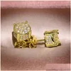 Stud Choucong Hip Hop Stud Earring Vintage Jewelry 925 Sterling Sier Yellow Gold Fill Pave White Sapphire Cz Diamond Sparkling Women M DHDK1