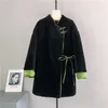 Pelliccia da donna Cappotto di pelle di pecora da donna Cappotti finti Fibbia diagonale Pecora Agnello Capelli Composito Donna Abiti invernali Giacca lunga Capispalla