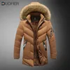 Masculino para baixo parkas inverno quente grosso com capuz lã masculino casual à prova de vento gola de pele jaqueta moda algodão almofada parka casaco 231206