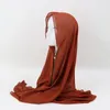 Ubranie etniczne moda szyfonowa szalik turban z zamkiem ramadan eid muzułmańskie kobiety gotowe do noszenia hidżabu arabskie islamskie szale Malezja