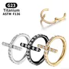 حلقة الأنف الصناعية طوق الثقوب الحاجز التيتانيوم غضروف الزركون G23 Helix Women Women Segment Body Jewelry