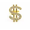 Costume Accessories Crystal Dollar Sign Ring For Men Women Money Symbol Zirconia Rinestone Open Gold Rings Hip Hop Rapper Punk Drop Dh2Bo