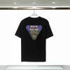 23ss Ontwerpers t-shirt Zomer Europa Rhude Polos Amerikaanse Sterren Mode Heren T-shirts Ster Satijn Katoen Casual T-shirt Dames Heren Tees Zwart Wit M-3xl T-shirt WLUH