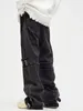 Men's Jeans Y2K Streetwear Black Baggy Ripped Stacked Cargo Pants Men Clothing Punk Straight Denim Trousers