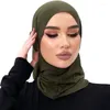 Vêtements ethniques Mode Islamique Soie de glace Hijab Abaya pour femme Élasticité Écharpe Robe musulmane Femmes Turbans Turban Instant Head Wrap Châle