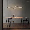 Avizeler Nordic Minimalist Restoran Avizesi Modern Yaratıcı Ada Masa Strip Yemek Salonu Bar Kapalı Aydınlatma