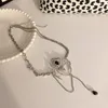 Hanger Kettingen Europese Cool Spider Zwarte Strass Kwastje Ketting Voor Vrouwen Unisex Hip Hop Party Festival Choker Mode-sieraden