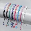 Beaded Natural Stone Hand Woven Adjustable Bracelet Colors String Rope Braided Friendship Bracelets For Women Jewelry Drop Delivery Dhyjk