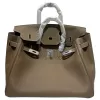 Togo Leather Bag Lychee Pattern Fashion All-Match Genuine Leather Twist Lock Hand-Carrying Big Bag 25/30/35/40cm