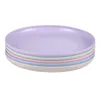 Dinnerware Sets 5pcs Wheat Straw Plates Unbreakable Lightweight Dinner Reusable Sturdy Set For Home Kitchen