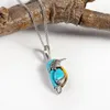 Pendant Necklaces High End Enamel Bird Necklace Vintage Turquoise Gemstone Whole Quality Jewelry Gift Accessories2961