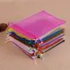 Sheer Organza Drawstring Gift Bags Jewelry Party Wedding Baby Shower Favor Mesh Bags Small Pouch Gift Bags Gift Wrap BJ