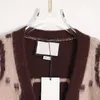 Вязаные изделия Женский осенне-зимний продукт Yang Mi Zhou Yangqing носит такой же двусторонний свободный кардиган с V-образным вырезом, шерстяной вязаный свитер Y6J9