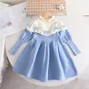 Robes de fille Pull pour fille automne et hiver nouveau pull pour fille robe tricotée nœud papillon petit parfum robe de princesse douce 2312306