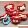 Pacifiers Baby Sile Pacifier Cute Funny Teeth Beard Mustache Babe Orthodontic Dummy Nipples Silica Gel Infant 17 Styles Drop Delive De Dhxr9