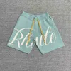 Rhude Short Men Summer Sports Shorts Bule Red Fashion Be Popular s m l xl Cintura elástica confortável solto adequado para rua ou 999 2MDW