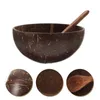 Conjuntos de louça Kichvoe Luau Fontes de festa Coconuts Bowl Colher Set Natural Shell Buddha Bowls Salada Mistura Smoothie Vegan Presentes Cozinha