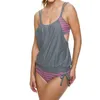 Damesbadmode Dames Lace Up Gestreepte Tankini Bikini Set Tweedelig Badpak Badpak Zomerstrand