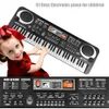 لوحات المفاتيح Piano Kids Electronic Piano Keyboard Portable 61 Keys Organ with Microphone Education Toys Musical Musical Gift for Child Beginner 231206