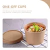 Disposable Cups Straws 50 Sets Ice Cream Cup Clear Paper Cold Soup Bowl Bowls Kraft Containers Homemade Storage Wedding Supplies
