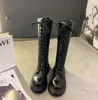 Rimocy 2024 New Fashion Platform Boots Women Autumn Winter Pu Leather High Boots Woman Punk Tick Bottom Long Botas