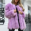 Women's Fur Faux Fake Coat Silver Women Winter black Coats Long Sleeve Jacket Outerwear Fashion casaco feminino 231205