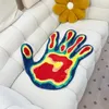 Tapis Tapis de palmier à la main en forme de tapis touffeté en peluche moelleux doux multicolore décoration de la maison salon chambre à coucher esthétique 231206