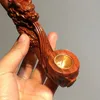 2023 Years New Tobacco Pipe 3D Three-dimensional Dragon Style Tobacco Pipe Wood Carving, Exquisite Embossed Tobacco Pot Pipe, Sandalwood Red High-end Handmade Solid