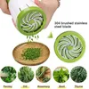 Water Bottles Manual Herb Grinder Spice Mill Parsley Shredder Chopper Vegetable Cutter Coriander Mincer Chili and Cilantro Kitchen Tool Gadget 231206