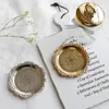 Decorative Plates Round Metal Tray Fruit Cake Dessert Trays Jewelry Dish Earrings Necklace Ring Storage Plates Display Bowl Decoration Sauce Dish 231206