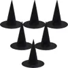 Cappelli da festa 5 pezzi Cappello da strega di Halloween Cappelli neri unisex per adulti Bambini Forniture per feste di Halloween Costumi cosplay Puntelli Decorazioni Cappellini da mago 231206