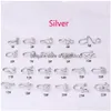 Nose Rings Studs Stainless Steel Heart Clip On Ring Star Fake Piercing Cross Jewelry Faux Nez Drop Delivery Body Dhvpe