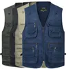 Gilets pour hommes 2023 Gilet de pêche multi-poches pour hommes en coton lavé 231206