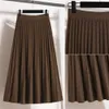 Rokken Skorts Zwart Gebreide Lange Elastische Taille Elegante Hoge Taille Dames Lente Herfst Winter Rokken Koreaanse Stijl Mode Harajuku 231206