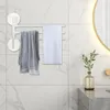 Bath Accessory Set Towel Bar Clothe Wardrobe Organizer Rack Space Saver Punch-Free Rotating Wall Mounted Swing Hanger