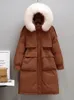 Männer Westen Fitaylor Winter Frauen Lange Jacke Große Natürliche Pelz Kragen Mit Kapuze Parkas 90 Weiße Ente Unten Mantel Dicke schnee Warme Outwear 231206