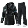 Autres articles de sport Costumes de ski Veste de neige Combinaison de ski Hommes Coupe-vent Thermique Veste de snowboard Pantalon Mâle Ski Bib Costume et snowboard Vêtements de neige d'hiver 231205