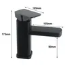Robinets de lavabo de salle de bain comptoir noir robinet de base carrée mélangeur d'eau froide robinet en acier inoxydable peinture