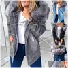 Vestes Femmes Vestes Femmes Fausse Fourrure À Capuchon Jean Veste Femme Élégant Parka Rétro Col En Peluche Denim Manteau Épais À Manches Longues Effiloché Dhdjp