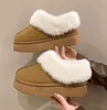 2024 Faux Fur Winter Laarzen Voor Vrouwen Antislip Pluche Snowboots Vrouwen Dikke Bodem Warme Katoenen Schoenen platform Botas Mujer