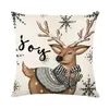 Pillow 45cm Merry Christmas Cover Tree Elk Snowman Print 2023 Decorations Pillowcase