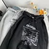 Hoodies dos homens moletom com capuz feminino solto oversize inverno roupas y2k gótico vara figura impressão roupas 231205